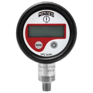 DPG SERIES, 2.5'' DIAL, -15 / 0 / 200 PSI, ABS CASE, RUBBER BOOT, 1 / 4'' NPT LM