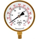 100 SERIES GAUGE ALUMINUM 4.5'' 30''-0-100 PSI / KPA 1 / 4'' NPT LM BR SOCKET