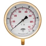 100 SERIES GAUGE ALUMINUM 4.5'' 0-100 PSI / KPA 1 / 4'' NPT LM BR SOCKET
