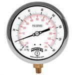 300 SERIES GAUGE ALUM  4.5'' 30''-0-160 PSI / KPA 1 / 4'' NPT LM BR SOCKET