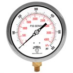 300 SERIES GAUGE ALUM  4.5'' 0-600 PSI / KPA 1 / 4'' NPT LM BR SOCKET