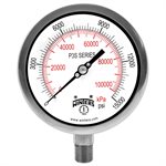300 SERIES GAUGE ALUM  4.5'' 0-15000 PSI / KPA 1 / 2'' NPT LM BR SOCKET