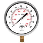 300 SERIES GAUGE ALUM  6'' 0-1000 PSI / KPA 1 / 2'' NPT LM BR SOCKET