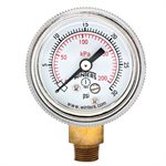 90 SERIES GAUGE STEEL 1.5'' 0-30 PSI / KPA 1 / 8'' NPT LM BR SOCKET