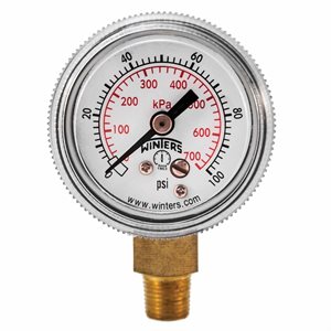 90 SERIES GAUGE STEEL 1.5'' 0-100 PSI / KPA 1 / 8'' NPT LM BR SOCKET