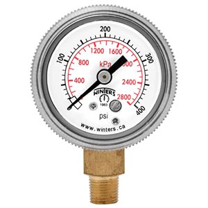 90 SERIES GAUGE STEEL 1.5'' 0-400 PSI / KPA 1 / 8'' NPT LM BR SOCKET