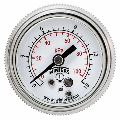 90 SERIES GAUGE STEEL 1.5'' 0-15 PSI / KPA 1 / 8'' NPT CBM BR SOCKET