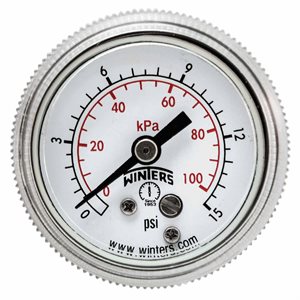 90 SERIES GAUGE STEEL 1.5'' 0-15 PSI / KPA 1 / 8'' NPT CBM BR SOCKET