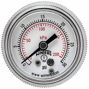 90 SERIES GAUGE STEEL 1.5'' 0-30 PSI / KPA 1 / 8'' NPT CBM BR SOCKET