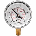 90 SERIES GAUGE STEEL 2.5'' 30''-0-30 PSI / KPA 1 / 4'' NPT LM BR SOCKET