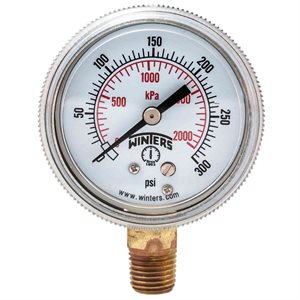 90 SERIES GAUGE STEEL 2'' 0-300 PSI / KPA 1 / 4'' NPT LM BR SOCKET