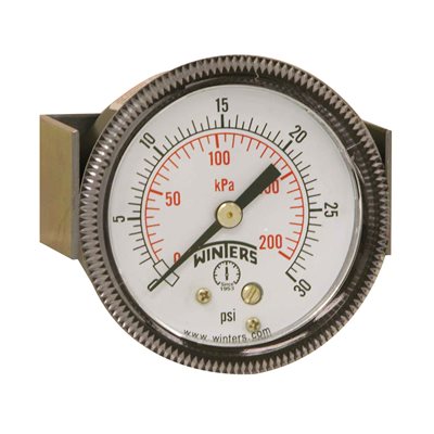 90 SERIES PANEL MOUNTED GAUGE STEEL 2'' 0-30 PSI / KPA 1 / 8'' NPT CBM BR SOCKET
