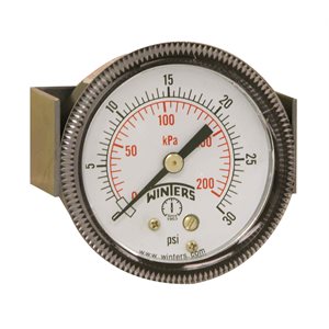 90 SERIES PANEL MOUNTED GAUGE STEEL 2'' 0-30 PSI / KPA 1 / 8'' NPT CBM BR SOCKET