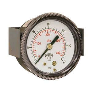 90 SERIES PANEL MOUNTED GAUGE STEEL 2'' 0-60 PSI / KPA 1 / 8'' NPT CBM BR SOCKET