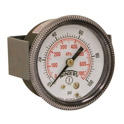 90 SERIES PANEL MOUNTED GAUGE STEEL 2'' 0-100 PSI / KPA 1 / 8'' NPT CBM BR SOCKET