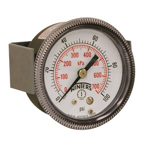 90 SERIES PANEL MOUNTED GAUGE STEEL 2'' 0-100 PSI / KPA 1 / 8'' NPT CBM BR SOCKET