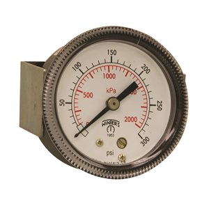 90 SERIES PANEL MOUNTED GAUGE STEEL 2'' 0-300 PSI / KPA 1 / 4'' NPT CBM BR SOCKET