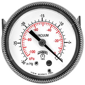 90 SERIES PANEL MOUNTED GAUGE STEEL 2'' 0-30'' VAC / KPA 1 / 8'' NPT CBM BR SOCKET