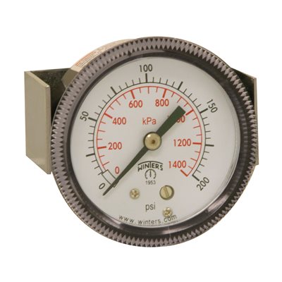 90 SERIES PANEL MOUNTED GAUGE STEEL 2'' 0-200 PSI / KPA 1 / 8'' NPT CBM BR SOCKET