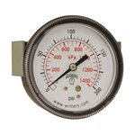 90 SERIES PANEL MOUNTED GAUGE STEEL 2.5'' 0-200 PSI / KPA 1 / 4'' NPT CBM BR SOCKET