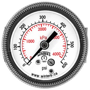 90 SERIES PANEL MOUNTED GAUGE STEEL 1.5'' 0-600 PSI / KPA 1 / 8'' NPT CBM BR SOCKET