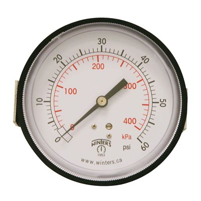 90 SERIES PANEL MOUNTED GAUGE STEEL 3.5'' 0-60 PSI / KPA 1 / 4'' NPT CBM BR SOCKET