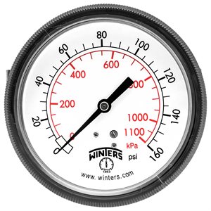 90 SERIES PANEL MOUNTED GAUGE STEEL 3.5'' 0-160 PSI / KPA 1 / 4'' NPT CBM BR SOCKET