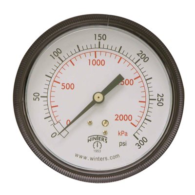 90 SERIES PANEL MOUNTED GAUGE STEEL 3.5'' 0-300 PSI / KPA 1 / 4'' NPT CBM BR SOCKET