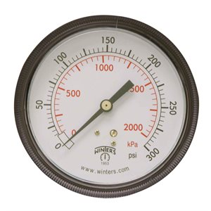 90 SERIES PANEL MOUNTED GAUGE STEEL 3.5'' 0-300 PSI / KPA 1 / 4'' NPT CBM BR SOCKET