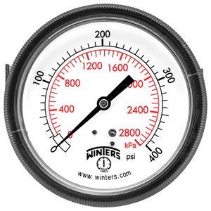 90 SERIES PANEL MOUNTED GAUGE STEEL 3.5'' 0-400 PSI / KPA 1 / 4'' NPT CBM BR SOCKET