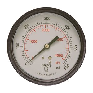 90 SERIES PANEL MOUNTED GAUGE STEEL 3.5'' 0-600 PSI / KPA 1 / 4'' NPT CBM BR SOCKET