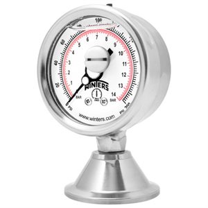 PAG SANITARY GAUGE 304SS 2.5'' 0-100 PSI / BAR 1.5'' TRI-C CBM 316LSS SOCKET