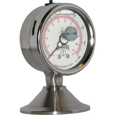 PAG SANITARY GAUGE 304SS 2.5'' 0-160 PSI / BAR 2'' TRI-C LM 316LSS SOCKET