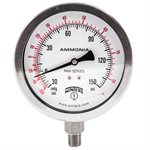 AMMONIA GAUGE 304SS 4'' 30''-0-150 PSI / F 1 / 4'' NPT LM 316LSS SOCKET