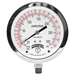 AMMONIA GAUGE 304SS 4'' 30''-0-300 PSI / F 1 / 4'' NPT LM 316LSS SOCKET