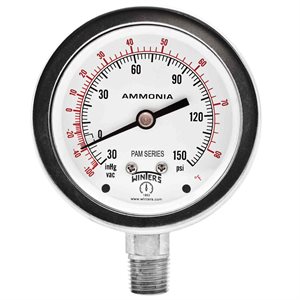 AMMONIA GAUGE 304SS 2.5'' 30''-0-300 PSI / F 1 / 4'' NPT LM 316LSS SOCKET