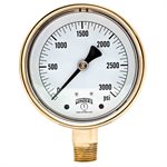 FORGED BRASS CASE GAUGE BRASS 4'' 0-3000 PSI 1 / 2'' NPT LM BR SOCKET