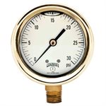 FORGED BRASS CASE GAUGE BRASS 2.5'' 0-30 PSI 1 / 4'' NPT LM BR SOCKET