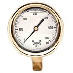 FORGED BRASS CASE GAUGE BRASS 2.5'' 0-600 PSI 1 / 4'' NPT LM BR SOCKET