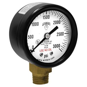1.5" COMPRESSED GAS GAUGE, 0-60 PSI, 1 / 8" BACK