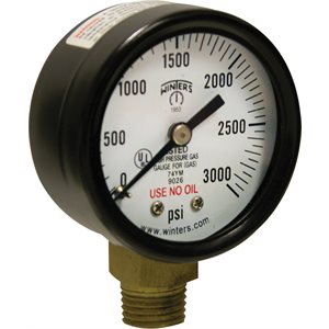2" COMP. GAS GAUGE, 0-3000 PSI, 1 / 4" NPT BOTTOM