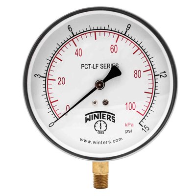 PCT-LF SERIES (LEAD-FREE) 4.5'' 0 / 15 PSI / KPA 1 / 4'' NPT LM