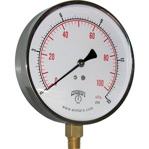 CONTRACTOR 4.5" 0-15 PSI / KPA 1 / 4" BTM