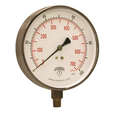CONTRACTOR 4.5" 0-100 PSI / KPA 1 / 4" BTM