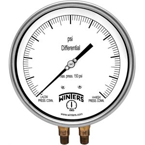 6" BRASS DIFF 0-100 PSI 1 / 4" NPT