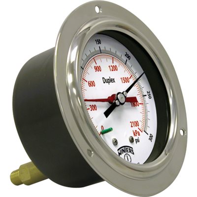 4.5" BRASS DUPLEX 0 / 300 PSI 1 / 4"NPT BACK