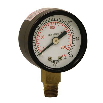 ECONOMY 1.5" 0-30 PSI / KPA 1 / 8" NPT BTM