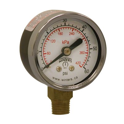 ECONOMY 1.5" 0-60 PSI / KPA 1 / 8" NPT BTM