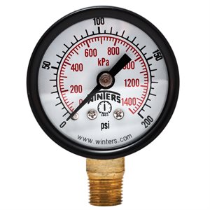 ECONOMY 1.5" 0-200 PSI / KPA 1 / 8" NPT BTM