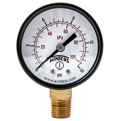 ECONOMY 2" 0-15 PSI / KPA 1 / 4" NPT BTM